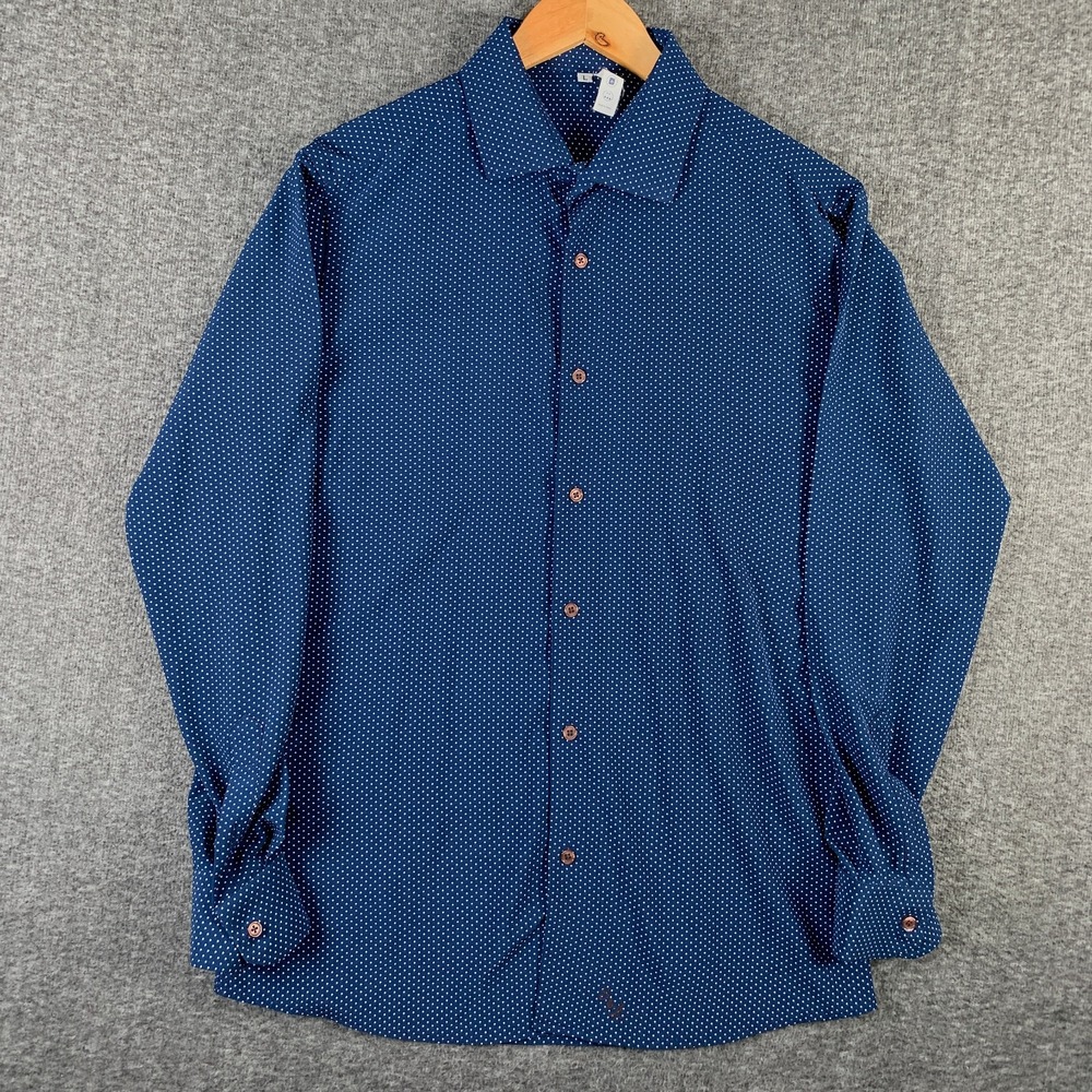 State & Liberty Shirt Men Large The Boylston Polka Dot Performance Stretch
